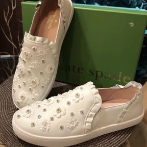 Kate Spade Louise Beaded Ruffle Slip-on Sneaker8.5